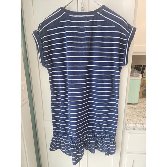 Women's The Original Muk Luks Blue Striped Soft Terry Cloth Dress Sz S - Picture 5 of 5